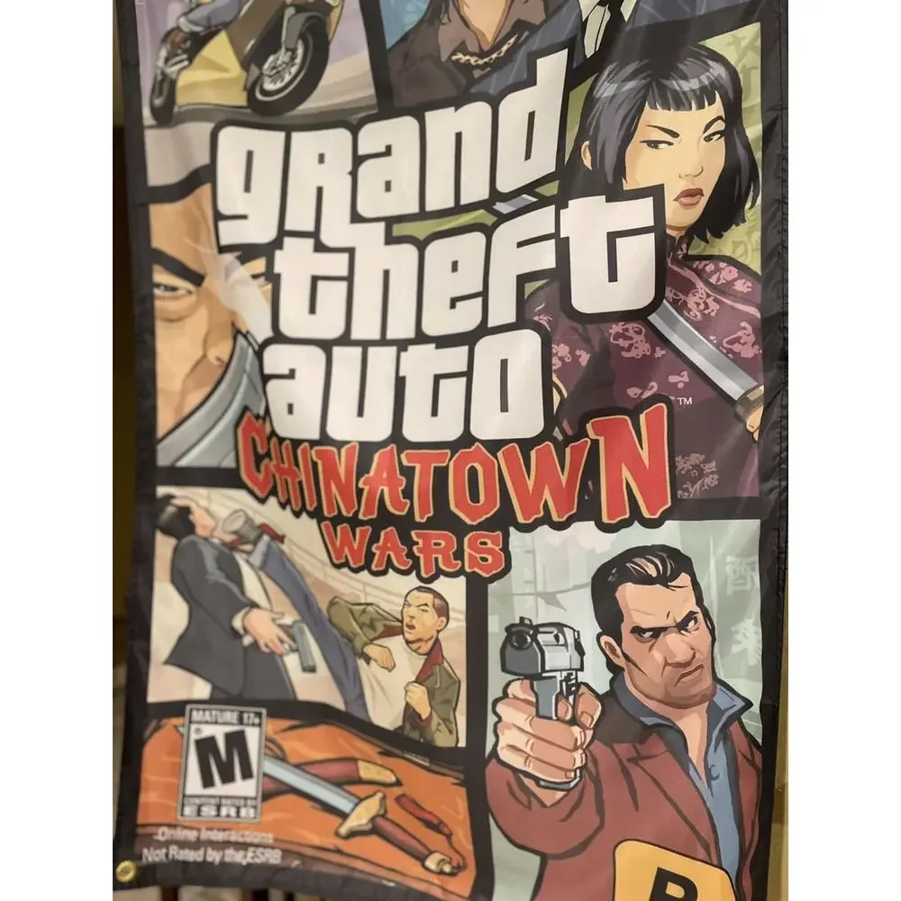 Grand Theft Auto Chinatown Wars 5' Flag Banner Sony PSP PlayStation Portable GTA